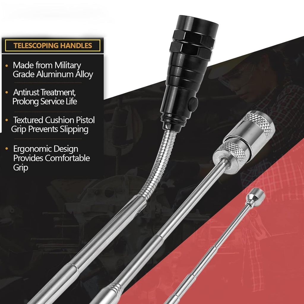 Telescopic magnetic pickup tool kit