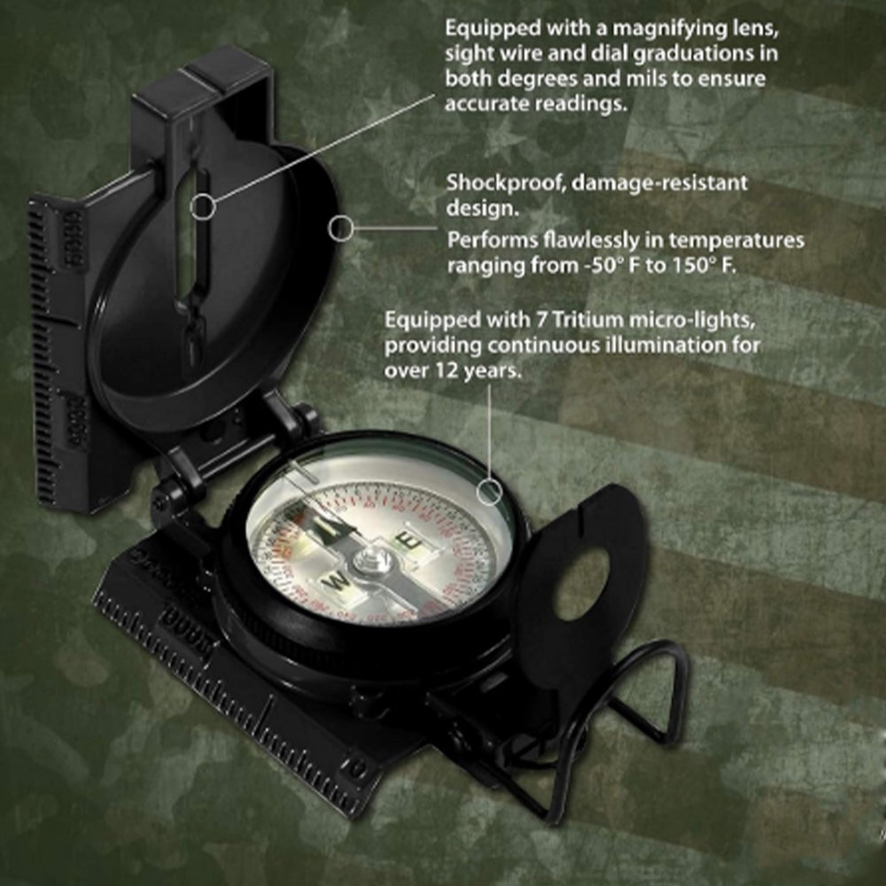 Tritium prism lens compass