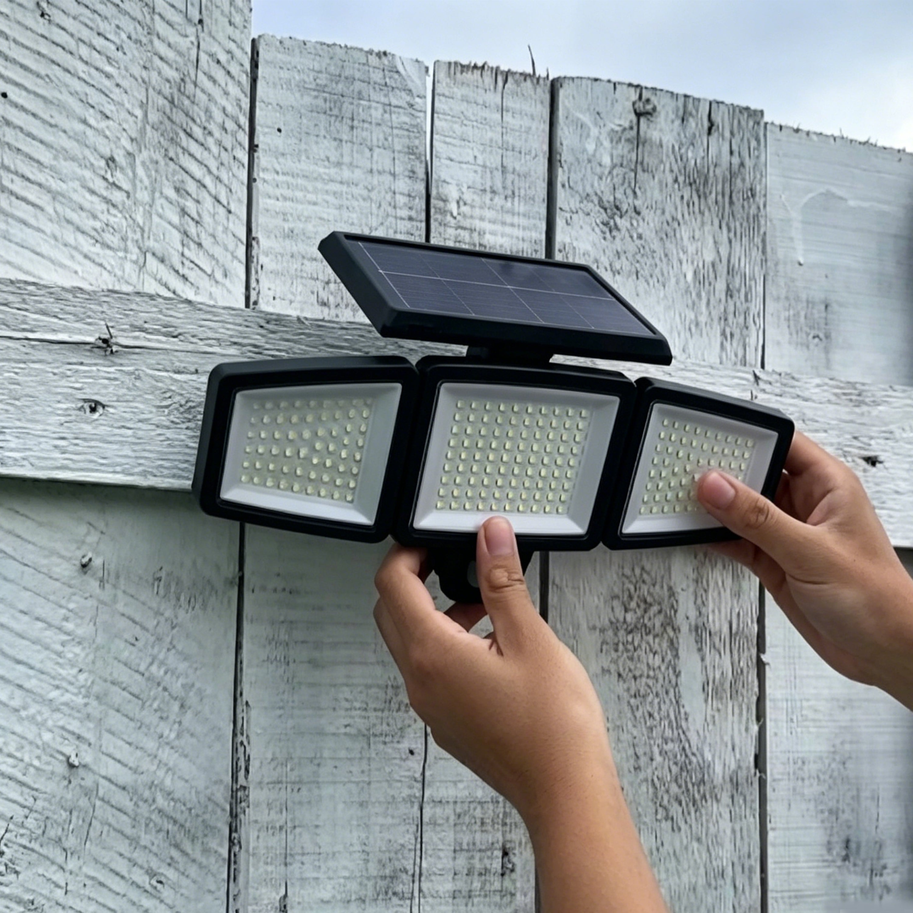 Solar-powered outdoor waterproof floodlights
