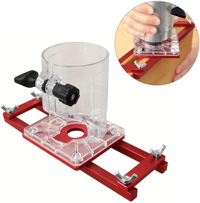 2 in 1 Invisible Fastener Slotting Jig – Aluminum Alloy Router Base for Woodworking