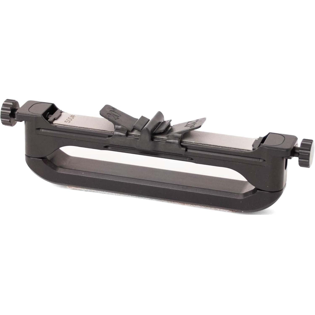 Handheld angle-guided portable knife sharpener