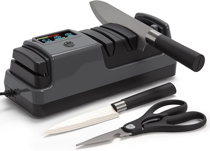 Professional 3‑Stage Electric Edge Sharpener – LCD Screen, Diamond Abrasive