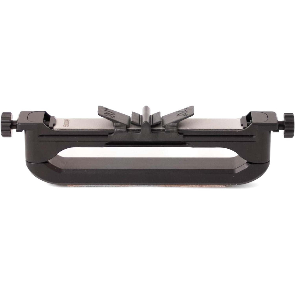 Handheld angle-guided portable knife sharpener