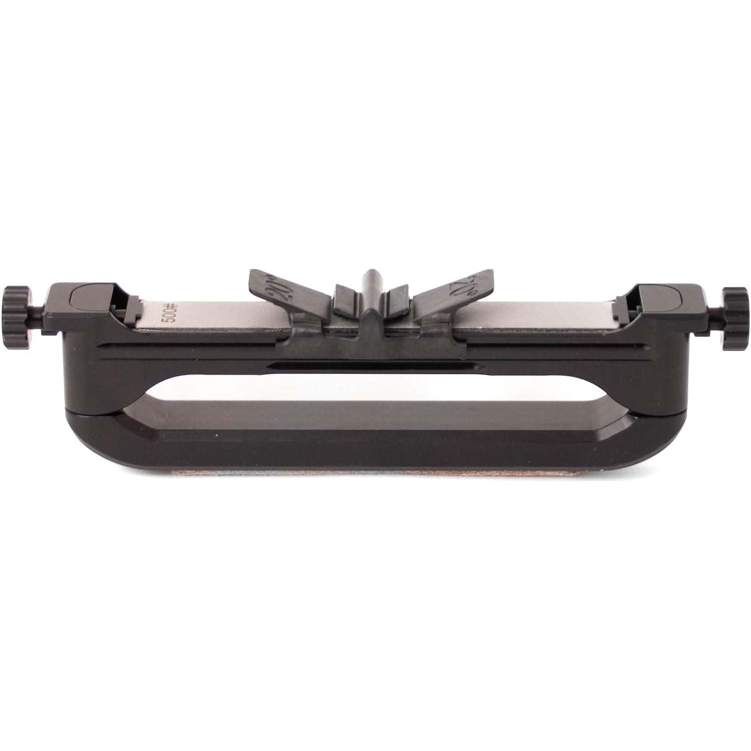 Handheld angle-guided portable knife sharpener