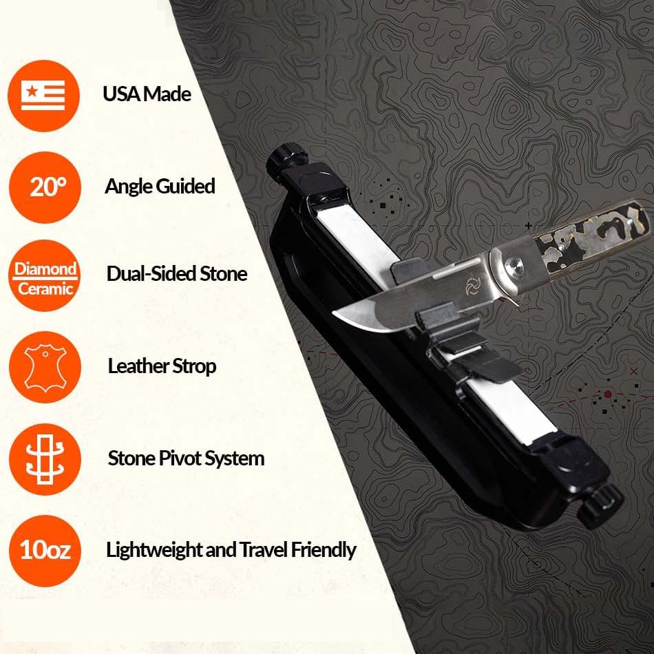 Handheld angle-guided portable knife sharpener