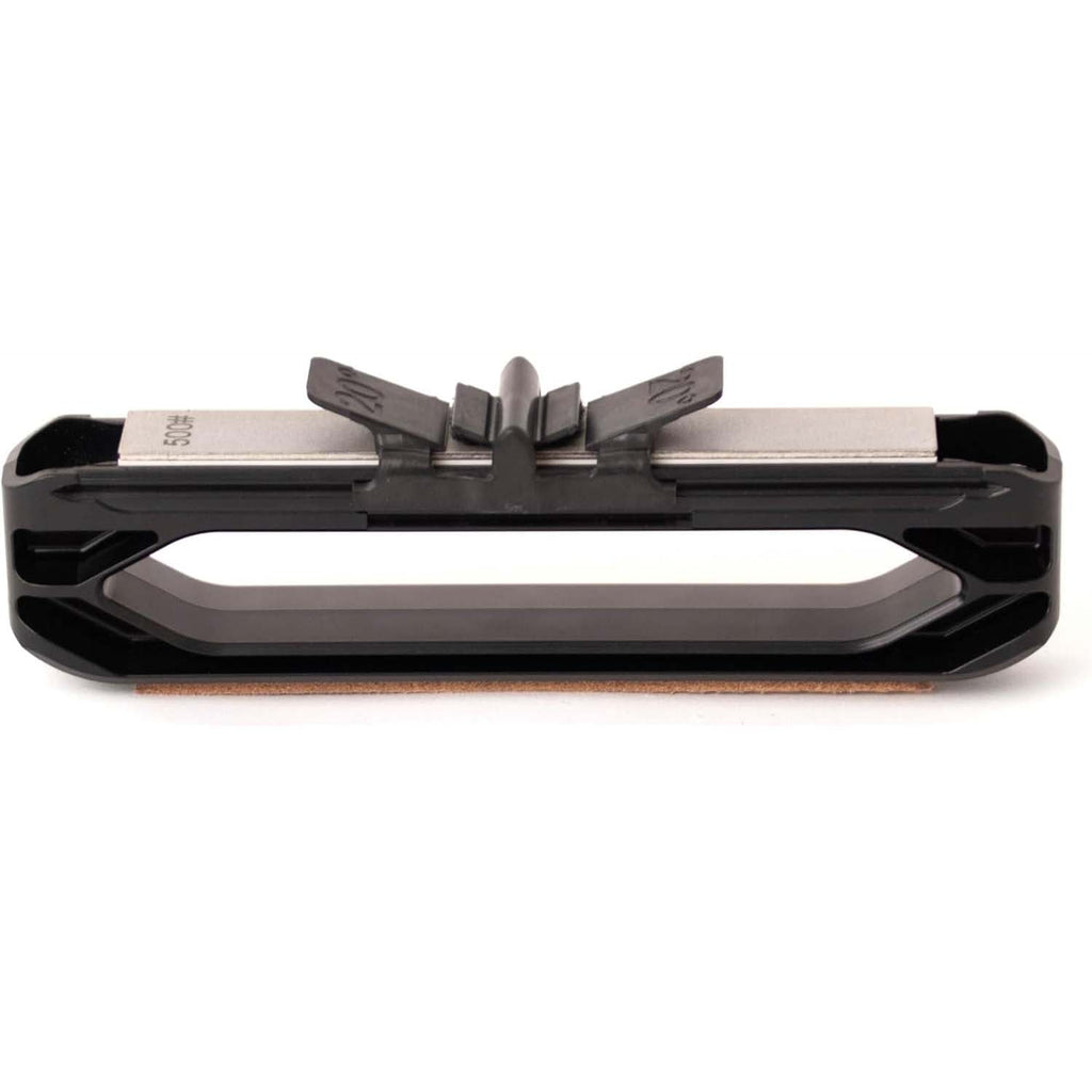 Handheld angle-guided portable knife sharpener