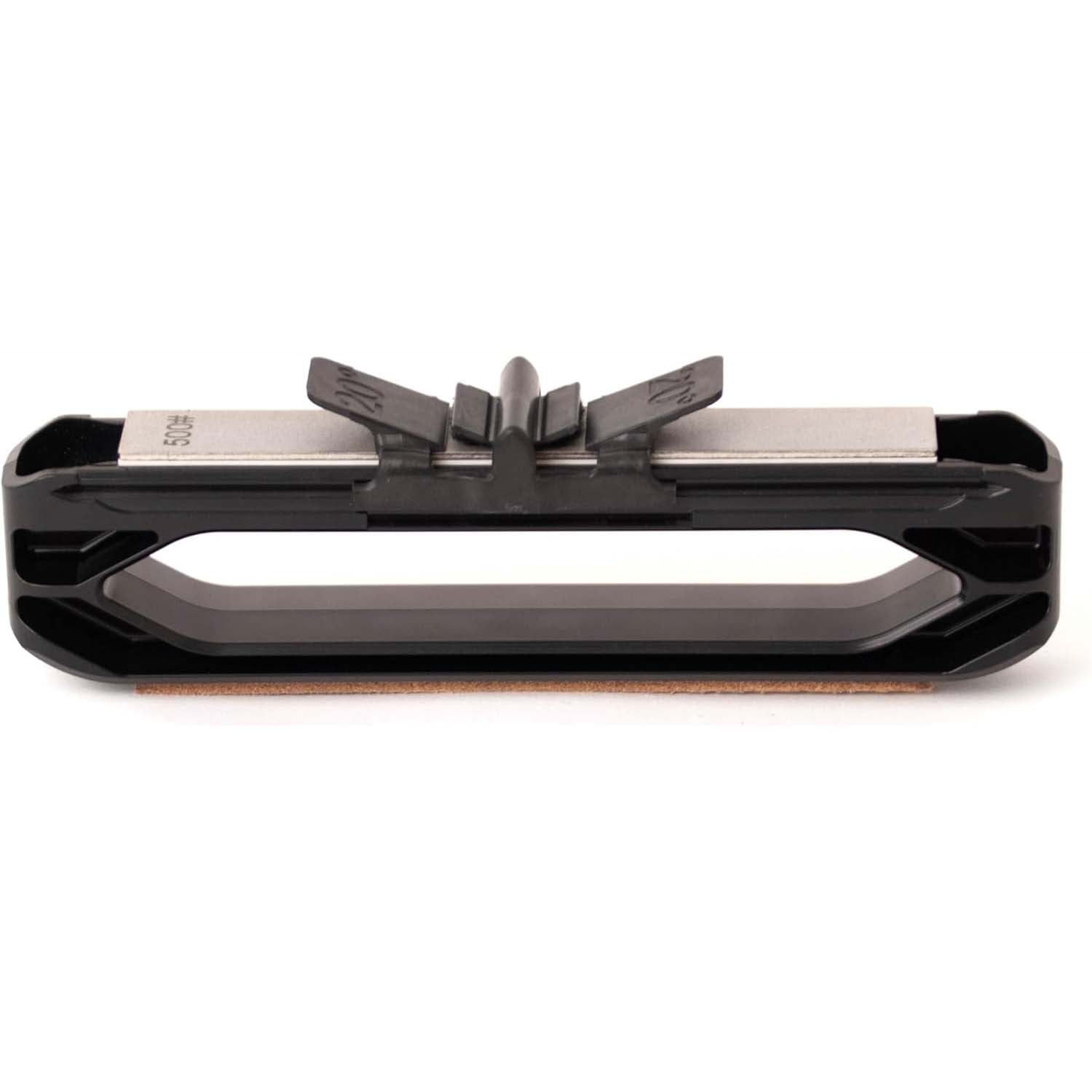 Handheld angle-guided portable knife sharpener