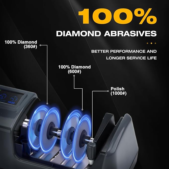Professional 3‑Stage Electric Edge Sharpener – LCD Screen, Diamond Abrasive