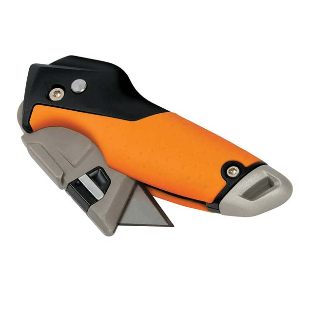 Folding multi-purpose knife, 17 cm long, stainless steel blade/plastic handle, black/orange