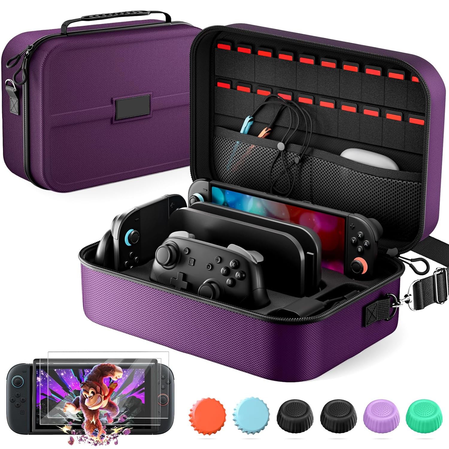 Travel Storage Case for Handheld Console – 20 Game Card Slots
