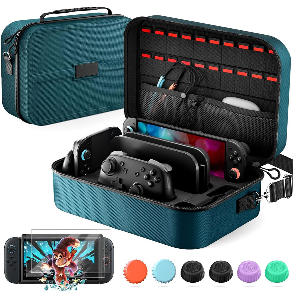 Travel Storage Case for Handheld Console – 20 Game Card Slots