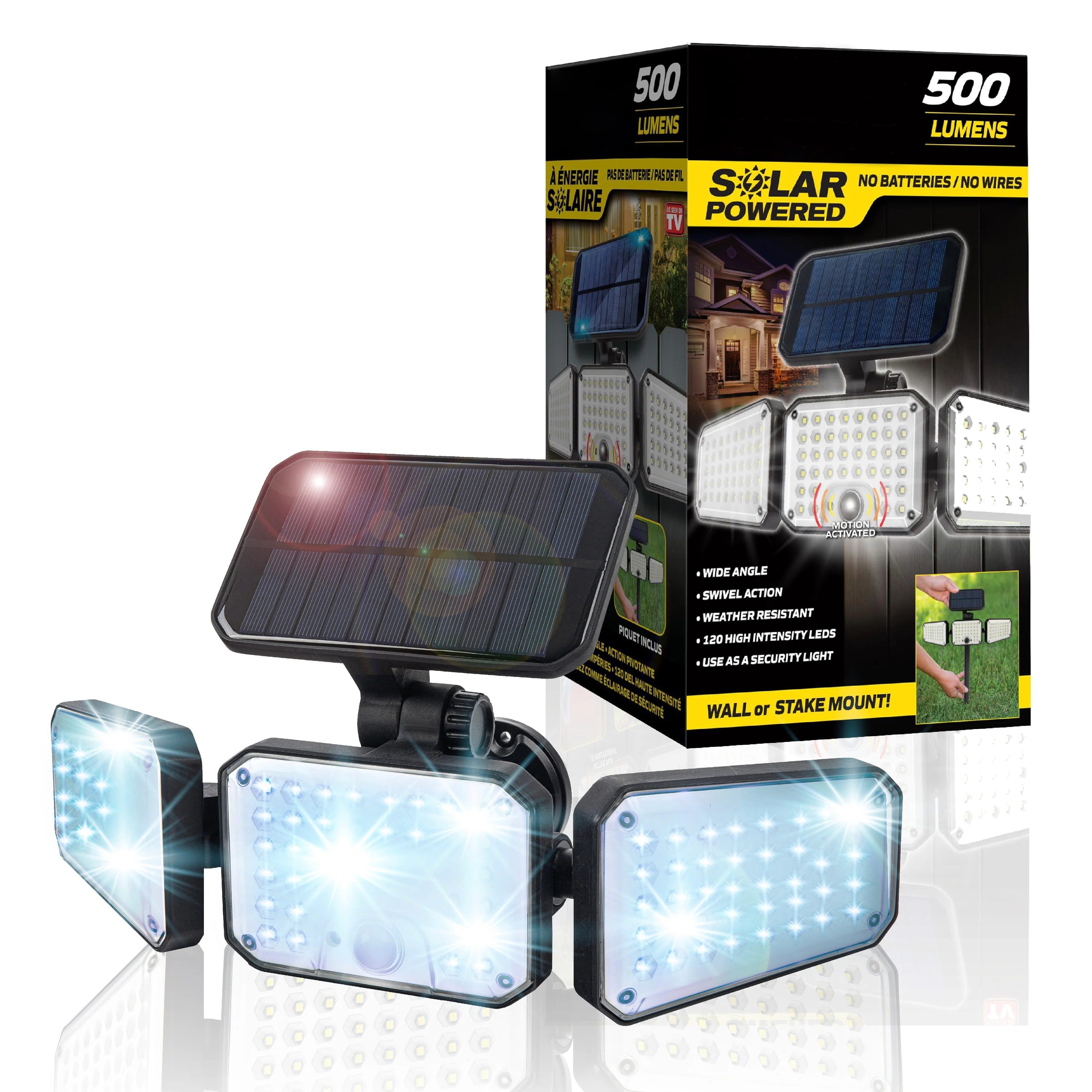Solar-powered outdoor waterproof floodlights