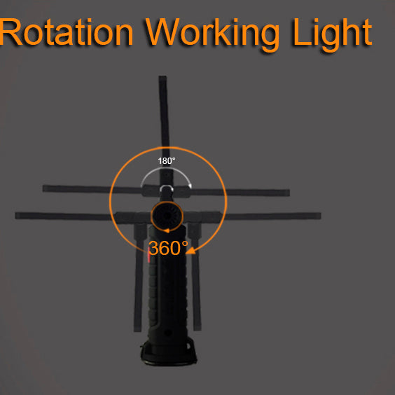 Portable Rechargeable Work Light with Magnetic Base & Hook