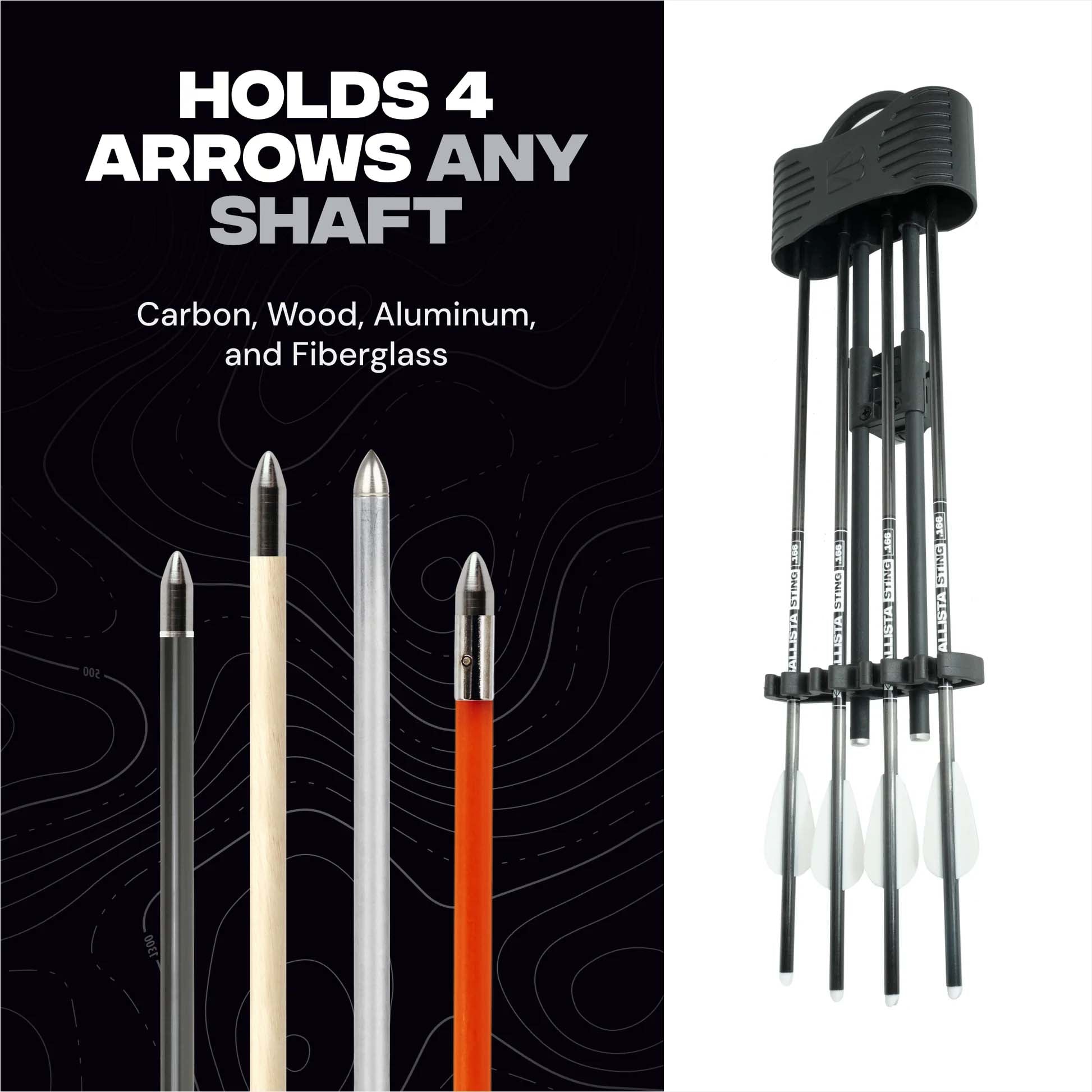Crossbow cassette – holds 4 arrows (5.5 mm - 8.8 mm) – quick-release 20 mm rail
