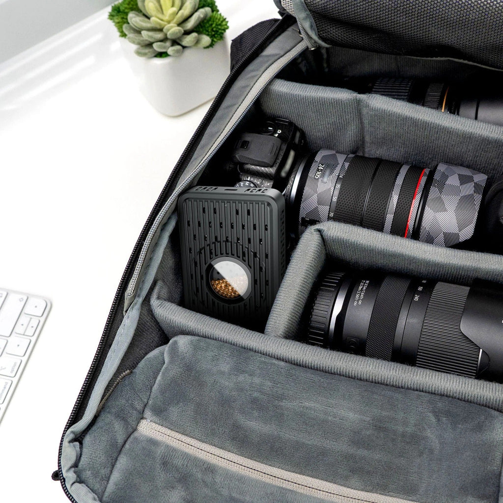 Aesthetically pleasing reusable camera dehumidifier