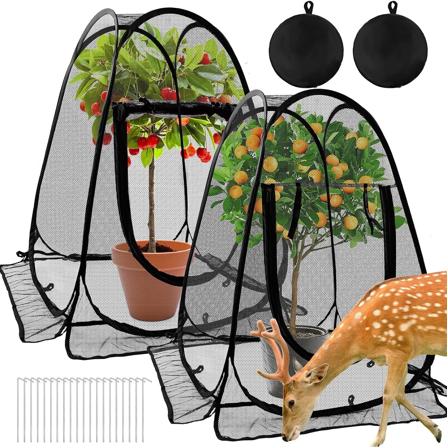 Pop-up mesh plant cover