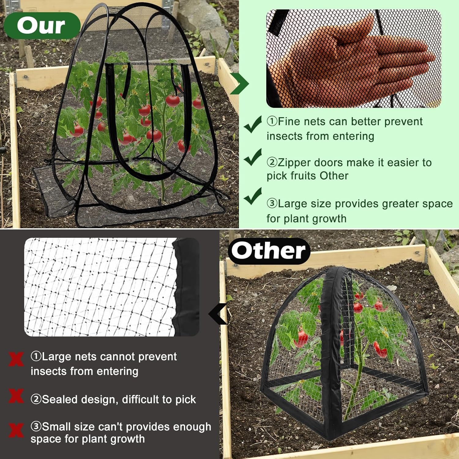 Pop-up mesh plant cover