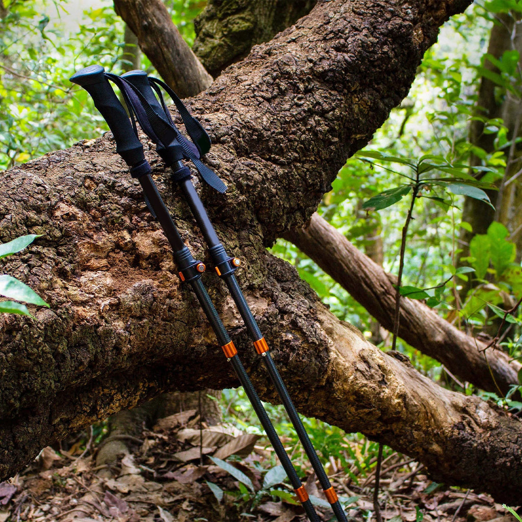 One pair of ultralight carbon fiber folding trekking poles