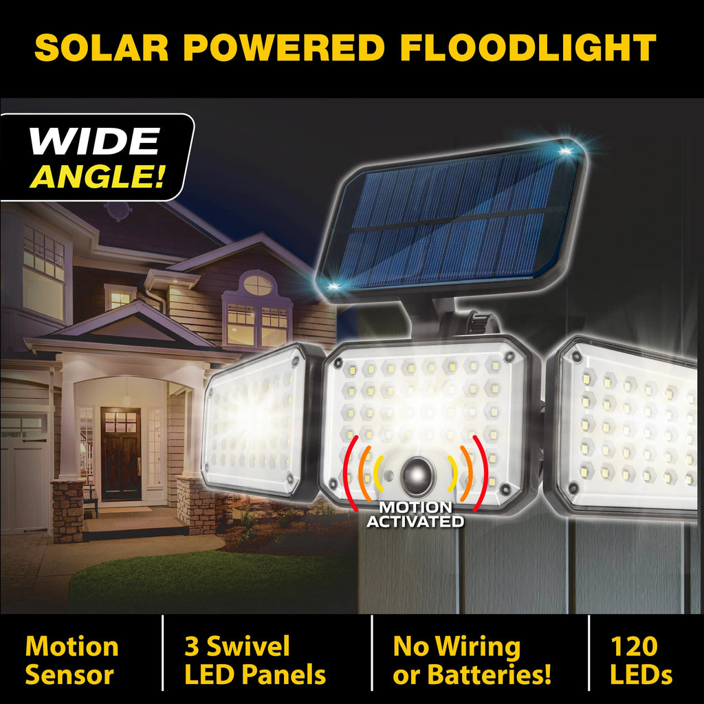 Solar-powered outdoor waterproof floodlights