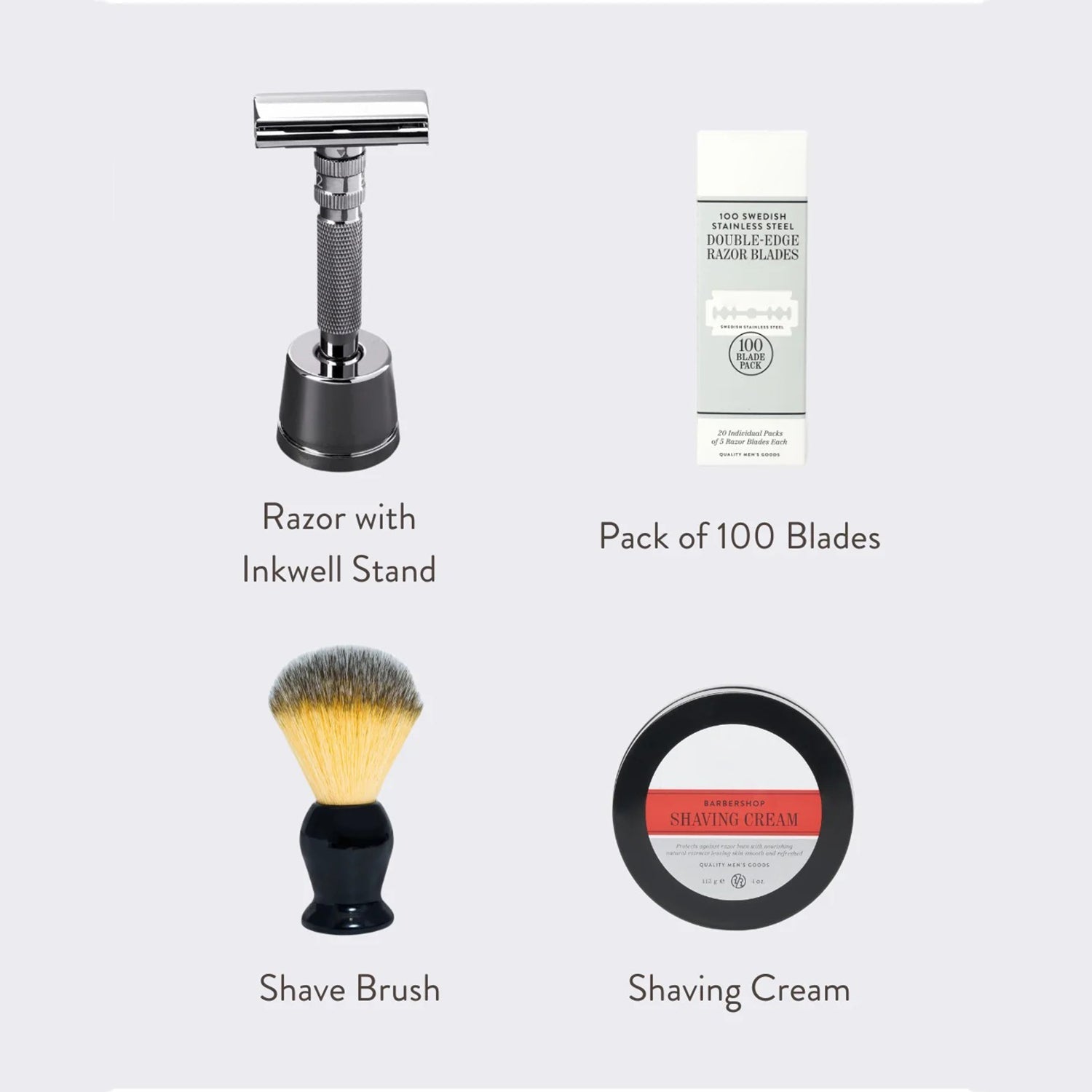 Stainless steel shaver set