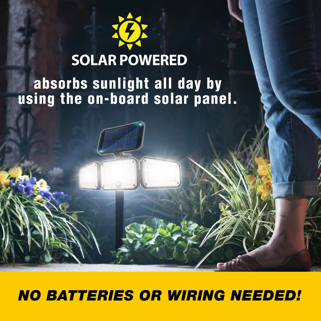 Solar-powered outdoor waterproof floodlights