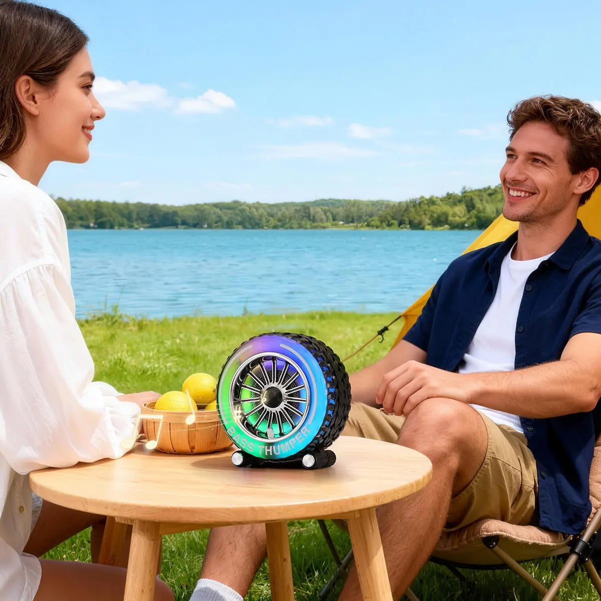 Classic Bluetooth speaker tire design